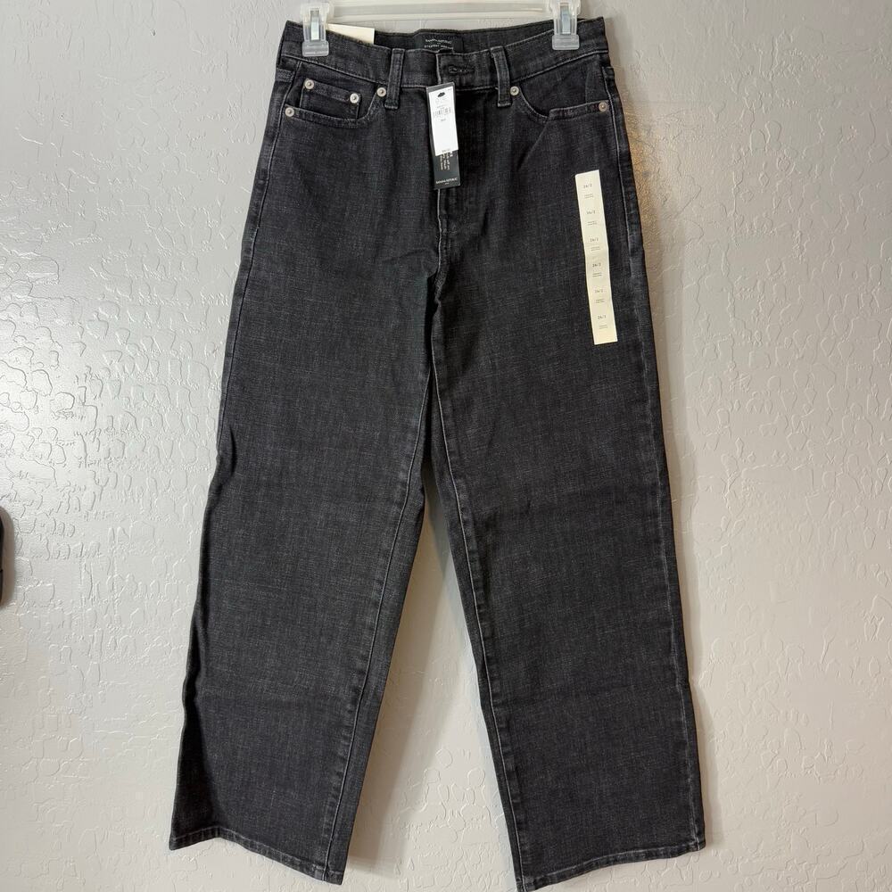 Banana Republic Straight High Rise Ankle Jean, Washed Black, 26/2